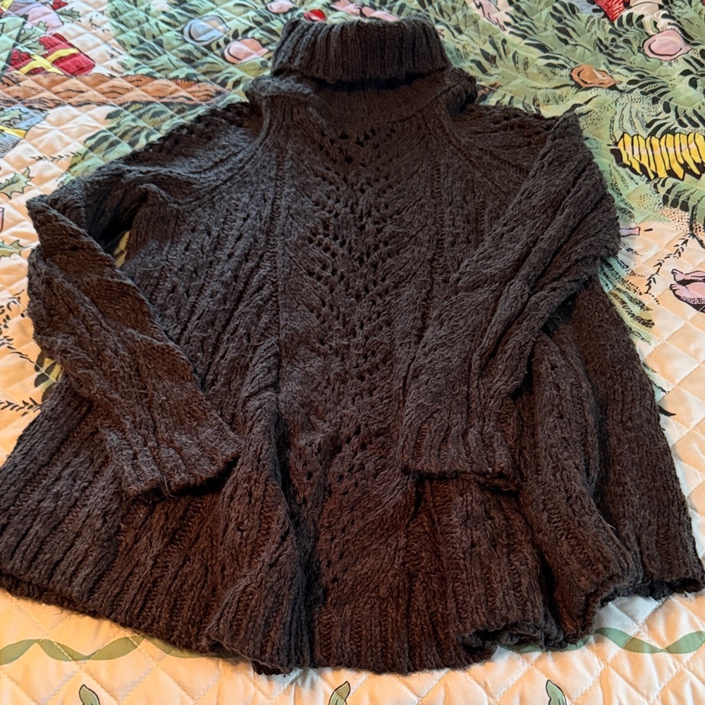 Joan Vass Charcoal Turtleneck Sweater